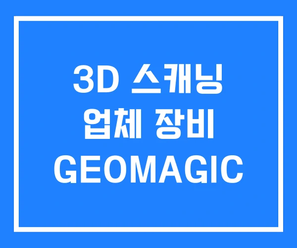 3D 스캐닝 업체 장비 GEOMAGIC