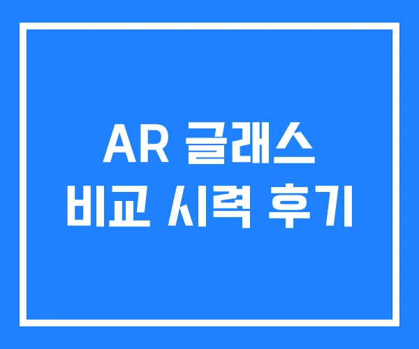 AR 글래스 비교 시력 후기