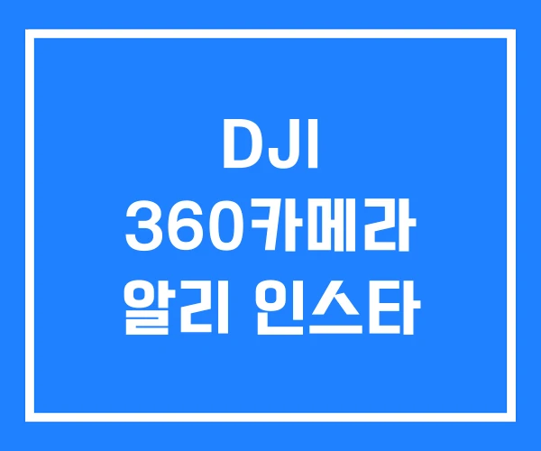 DJI 360카메라 알리 인스타 DJI 360카메라 알리 인스타