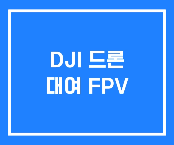 DJI 드론 대여 FPV DJI 드론 대여 FPV
