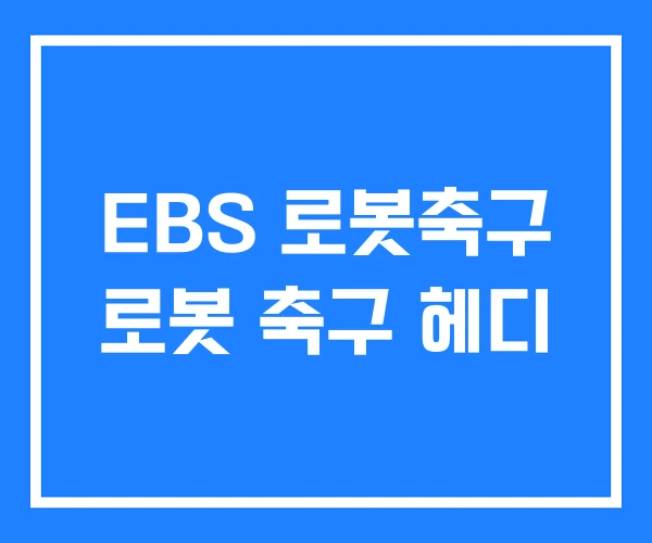 EBS 로봇축구 로봇 축구 헤디 EBS 로봇축구 로봇 축구 헤디