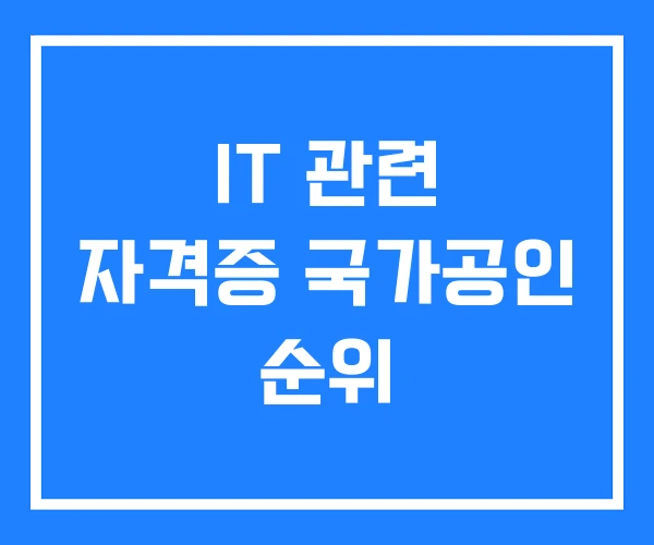 IT 관련 자격증 국가공인 순위 IT 관련 자격증 국가공인 순위