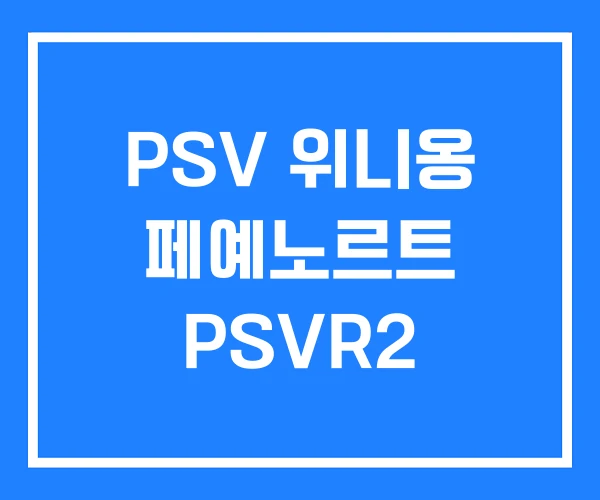 PSV 위니옹 페예노르트 PSVR2 PSV 위니옹 페예노르트 PSVR2