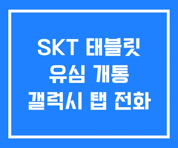 SKT 태블릿 유심 개통 갤럭시 탭 전화 SKT 태블릿 유심 개통 갤럭시 탭 전화