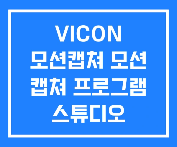 VICON 모션캡쳐 모션 캡쳐 프로그램 스튜디오