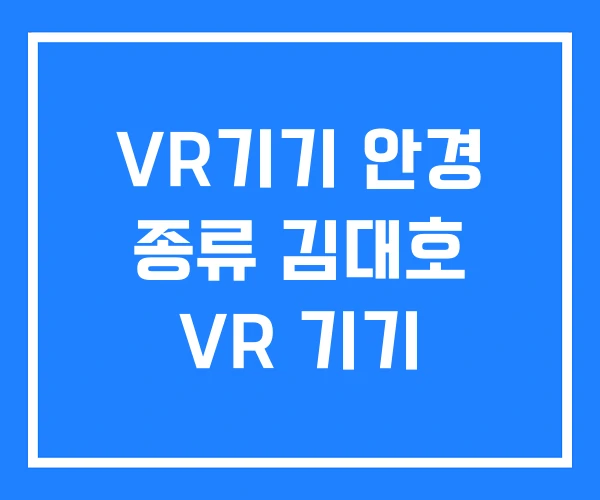 VR기기 안경 종류 김대호 VR 기기