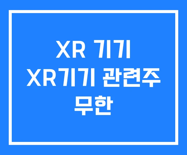 XR 기기 XR기기 관련주 무한 XR 기기 XR기기 관련주 무한