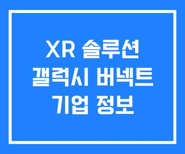 XR 솔루션 갤럭시 버넥트 기업 정보 XR 솔루션 갤럭시 버넥트 기업 정보