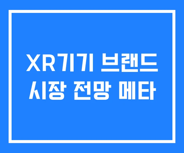 XR기기 브랜드 시장 전망 메타