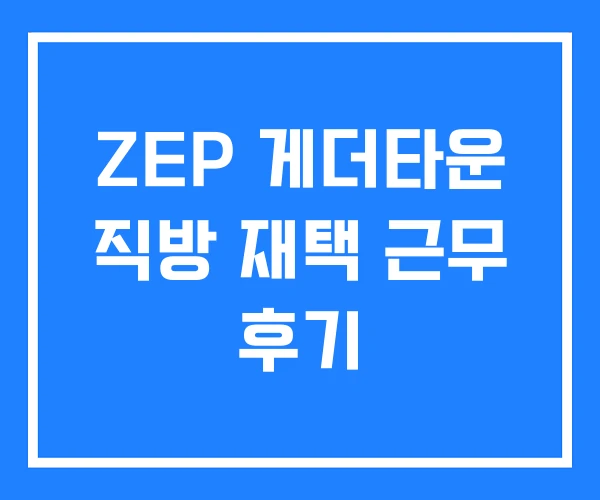ZEP 게더타운 직방 재택 근무 후기
