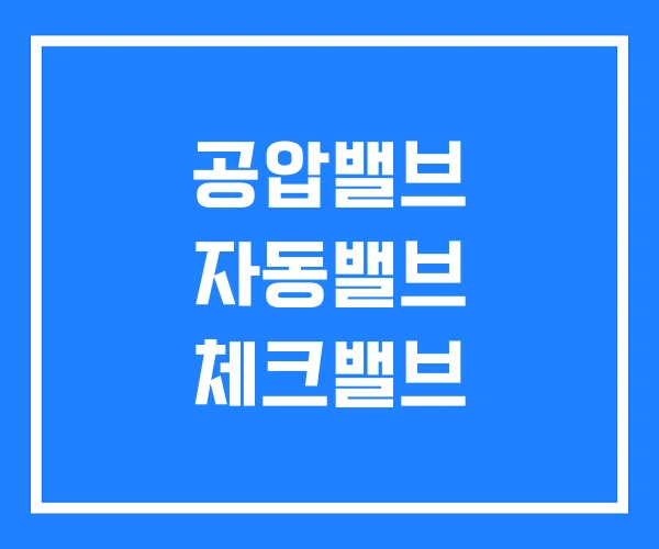 공압밸브 자동밸브 체크밸브