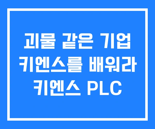 괴물 같은 기업 키엔스를 배워라 키엔스 PLC 괴물 같은 기업 키엔스를 배워라 키엔스 PLC