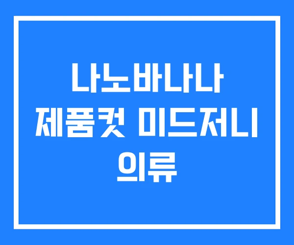 나노바나나 제품컷 미드저니 의류 나노바나나 제품컷 미드저니 의류