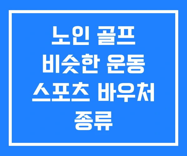 노인 골프 비슷한 운동 스포츠 바우처 종류 노인 골프 비슷한 운동 스포츠 바우처 종류