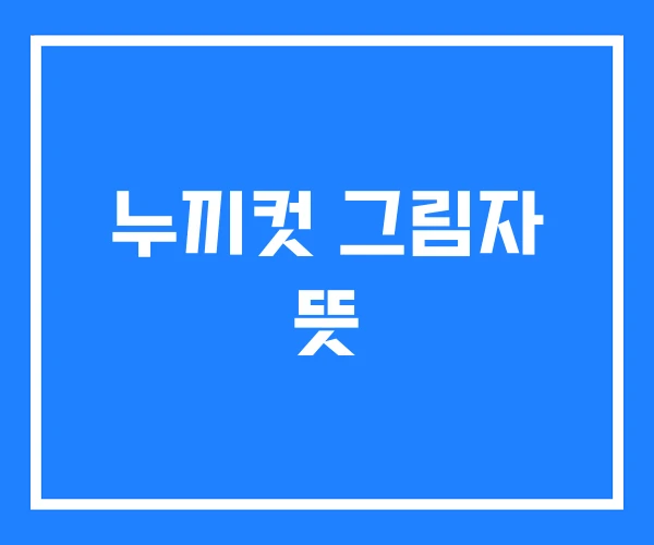 누끼컷 그림자 뜻