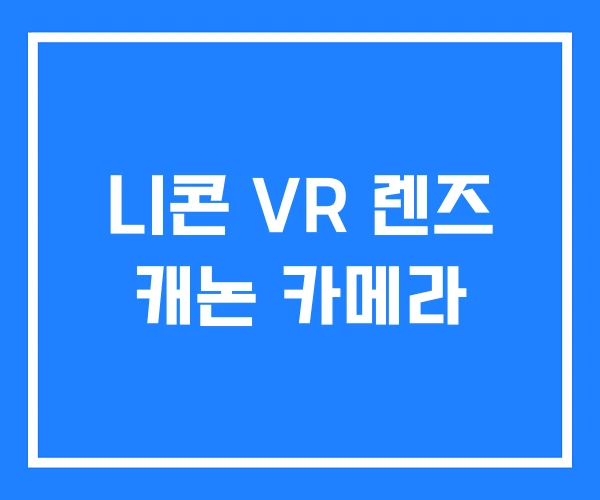 니콘 VR 렌즈 캐논 카메라