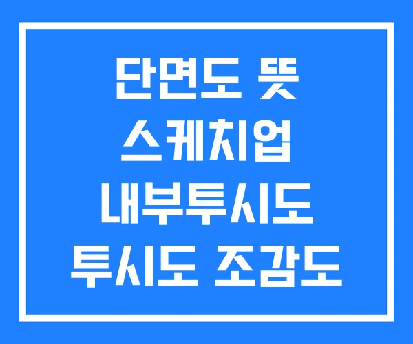 단면도 뜻 스케치업 내부투시도 투시도 조감도