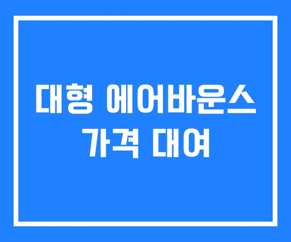 대형 에어바운스 가격 대여