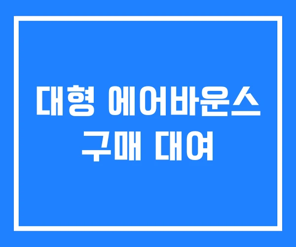 대형 에어바운스 구매 대여