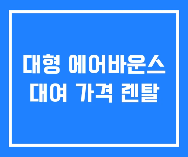 대형 에어바운스 대여 가격 렌탈