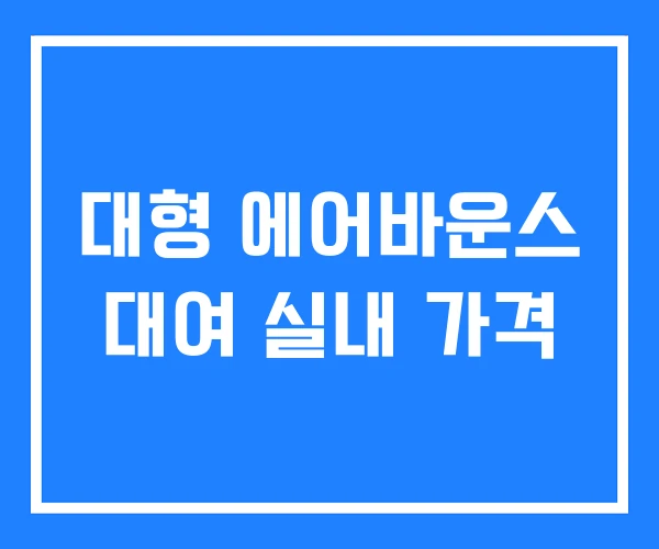 대형 에어바운스 대여 실내 가격