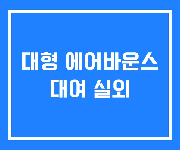 대형 에어바운스 대여 실외
