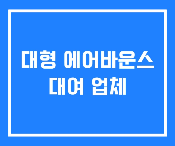 대형 에어바운스 대여 업체