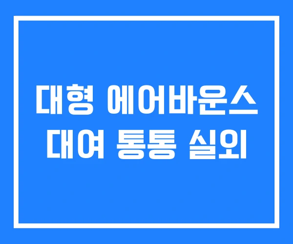 대형 에어바운스 대여 통통 실외