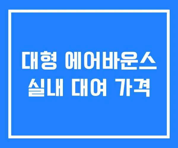 대형 에어바운스 실내 대여 가격