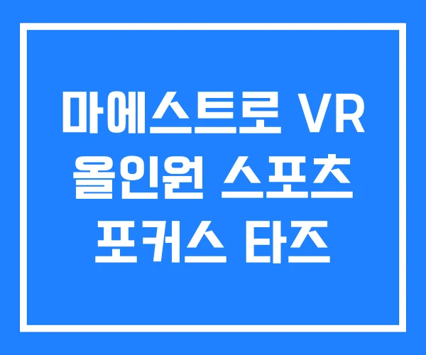 마에스트로 VR 올인원 스포츠 포커스 타즈