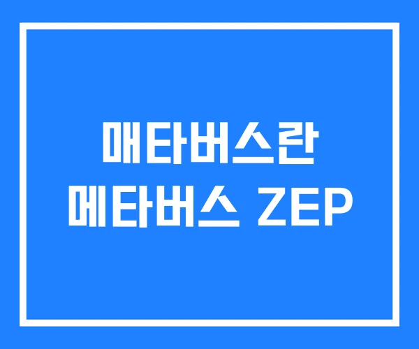 매타버스란 메타버스 ZEP