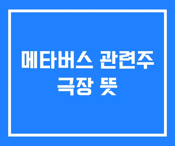 메타버스 관련주 극장 뜻 메타버스 관련주 극장 뜻