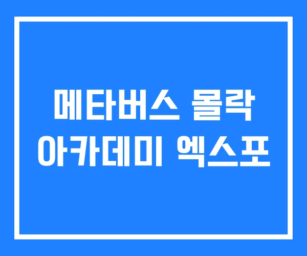 메타버스 몰락 아카데미 엑스포 메타버스 몰락 아카데미 엑스포