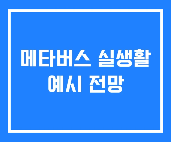 메타버스 실생활 예시 전망