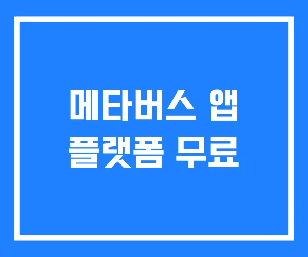 메타버스 앱 플랫폼 무료