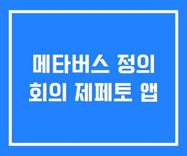 메타버스 정의 회의 제페토 앱