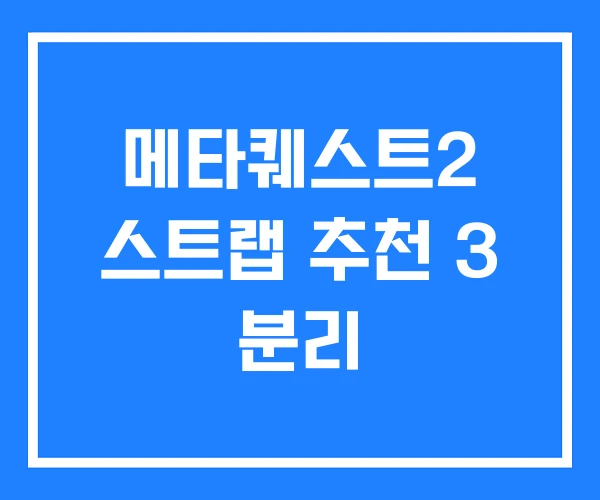 메타퀘스트2 스트랩 추천 3 분리