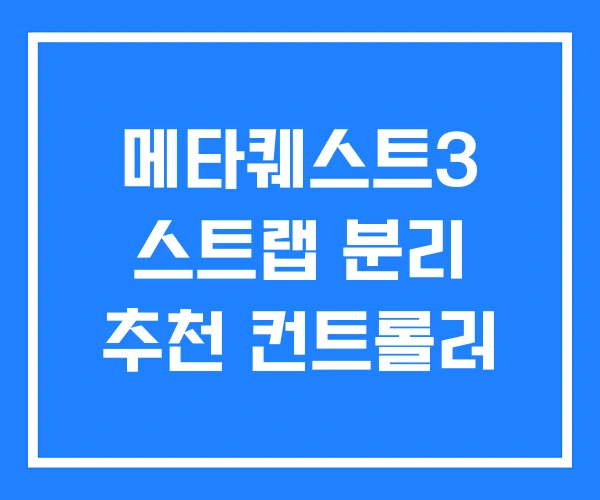 메타퀘스트3 스트랩 분리 추천 컨트롤러