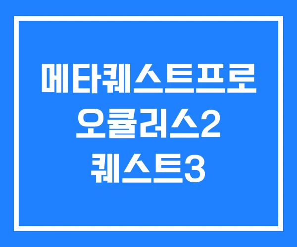 메타퀘스트프로 오큘러스2 퀘스트3