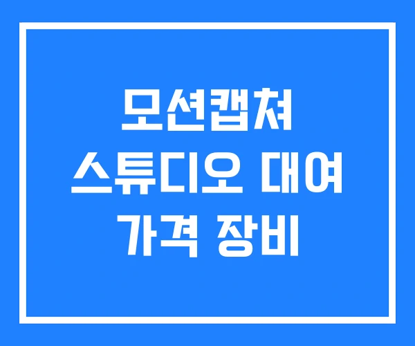 모션캡쳐 스튜디오 대여 가격 장비 모션캡쳐 스튜디오 대여 가격 장비