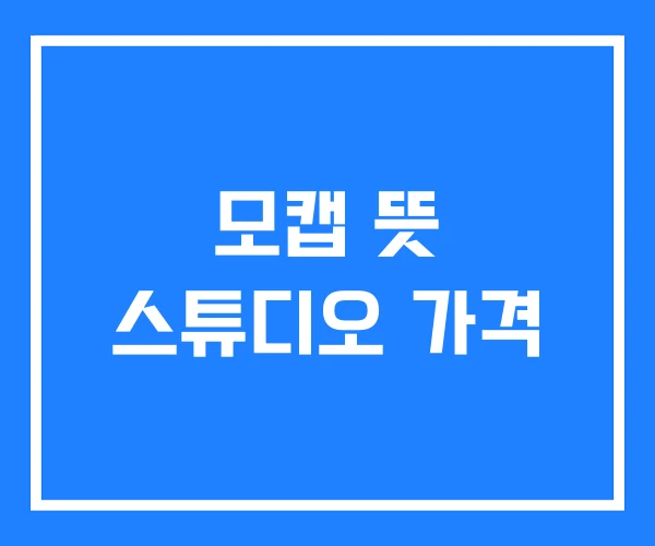 모캡 뜻 스튜디오 가격