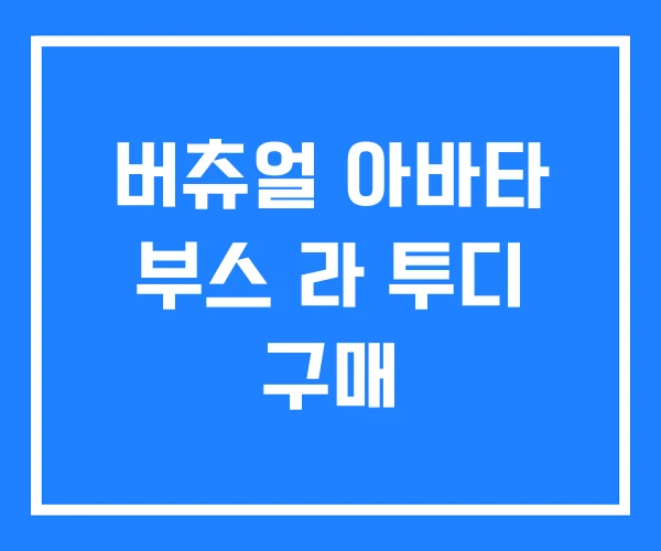 버츄얼 아바타 부스 라 투디 구매 버츄얼 아바타 부스 라 투디 구매