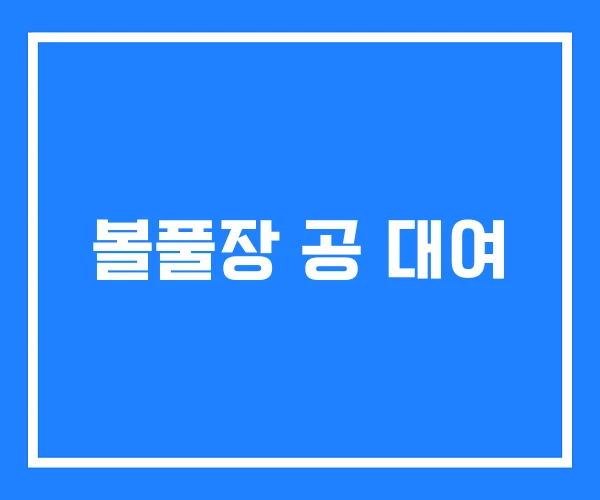 볼풀장 공 대여