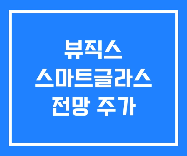 뷰직스 스마트글라스 전망 주가