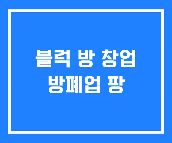 블럭 방 창업 방폐업 팡 블럭 방 창업 방폐업 팡
