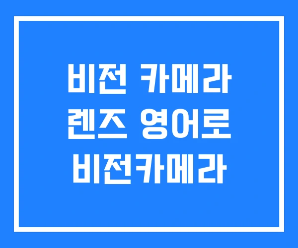 비전 카메라 렌즈 영어로 비전카메라 비전 카메라 렌즈 영어로 비전카메라