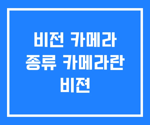 비전 카메라 종류 카메라란 비젼 비전 카메라 종류 카메라란 비젼