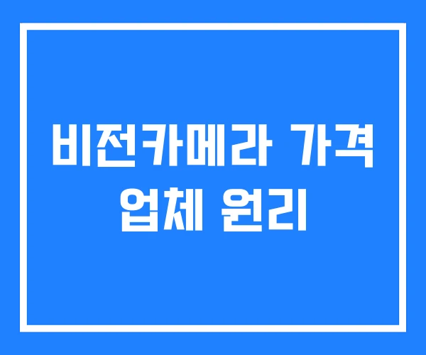 비전카메라 가격 업체 원리