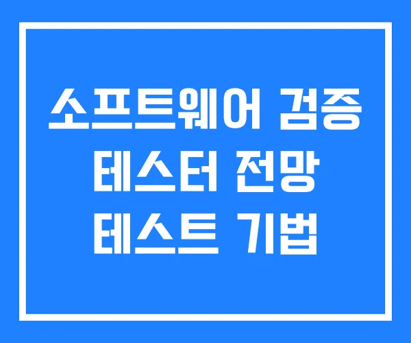 소프트웨어 검증 테스터 전망 테스트 기법