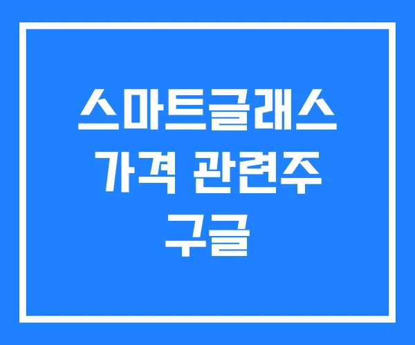스마트글래스 가격 관련주 구글